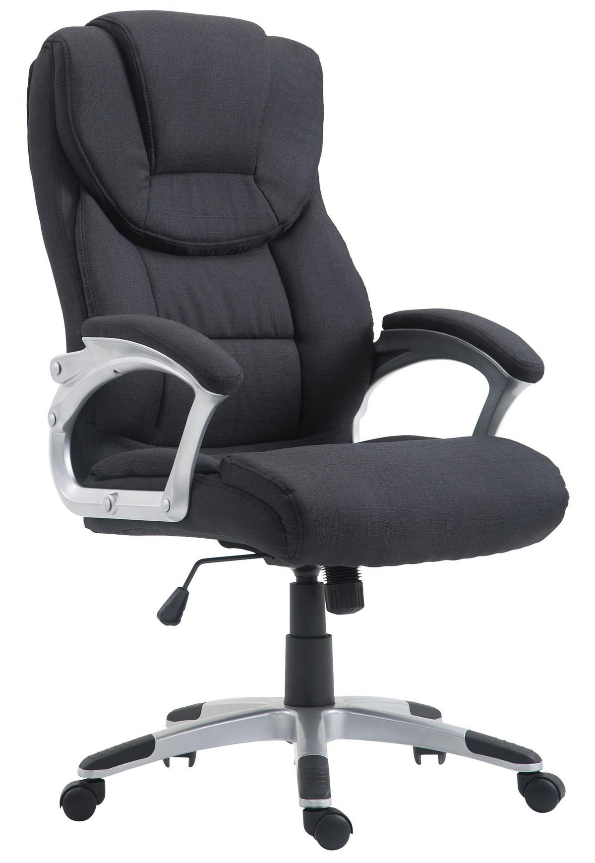 CHEFSESSEL Stoff schwarz - Schwarz/Grau, Kunststoff/Textil (65/109/73cm) - CLP