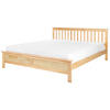 BETT mit Lattenrost 180x200 cm Heller Holzfarbton Mayenne - Hellbraun, Holz (180/200cm) - Beliani