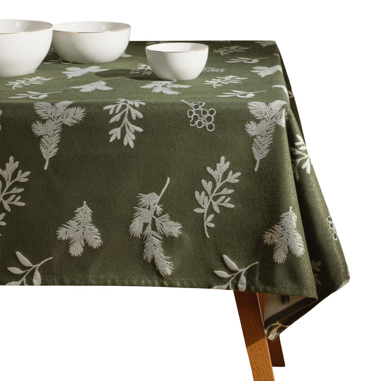 TISCHTUCH Novie - Dunkelgrün, Textil (180/130/1cm) - home&you