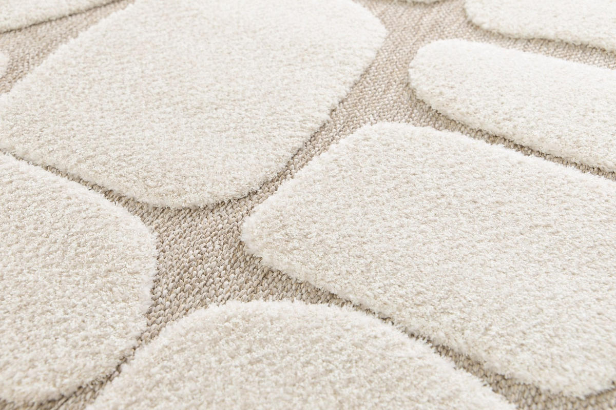 TEPPICH mit Reliefeffekt im japanischen Stil beige - Beige, Textil (160/230cm) - AFK Living