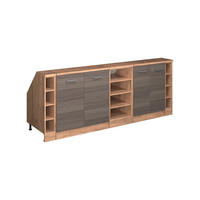 KUHINJSKI ORMAR ZA KOSINE KROVA R-Line Plemenita Siva 210 cm Set od 5 ormarićnih korpusa, dubina 60 cm - hrast medunac/siva, drvni materijal (210/83.8/60cm) - Vicco