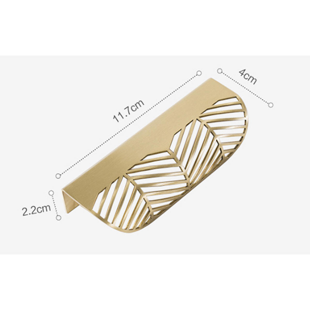 MÖBELGRIFF Gold Blattform 1er-Set - Goldfarben, Metall (4/2.2/11.7cm)