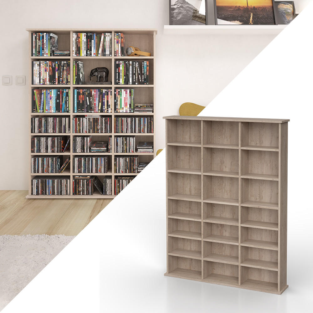 CD-REGAL Jukebox Sonoma 105.4 x 136 cm - Sonoma Eiche, Holzwerkstoff (105.4/136/19cm) - Vicco