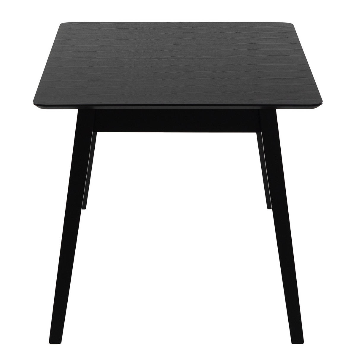 ESSTISCH - Gummibaum teilmassiv - Schwarz, Holzwerkstoff (90/150/75cm) - home24