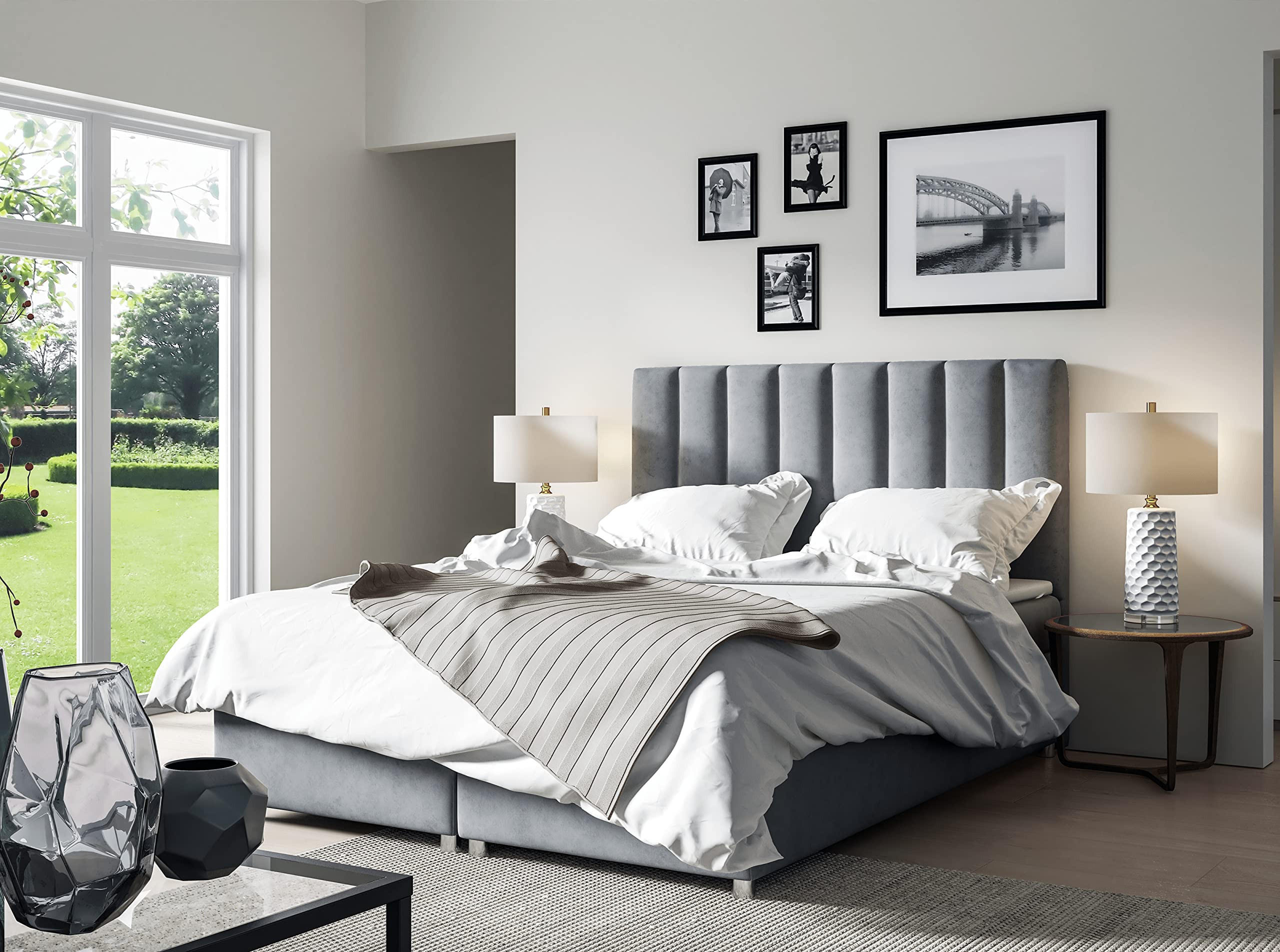BOXBETT mit Bettkasten Trinity K-10 Bonellfederkern inkl. Topper - Rosa, Holz/Holzwerkstoff (180/200cm) - Best For Home