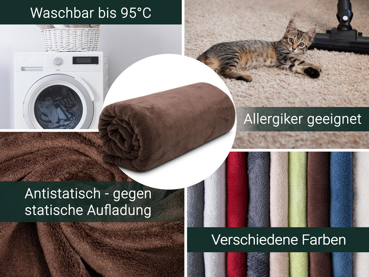 KUSCHELDECKE, 150x200 cm, 100% Polyester, Braun - Dunkelbraun, Textil (150/200cm) - Zollner