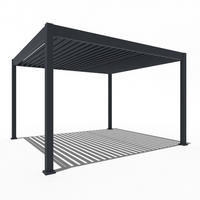 TERRASSENÜBERDACHUNG Deluxe 3,6x4 M Elektrisch Pavillon Aluminium LED - Schwarz, Metall (360/255/400cm) - WEIDE