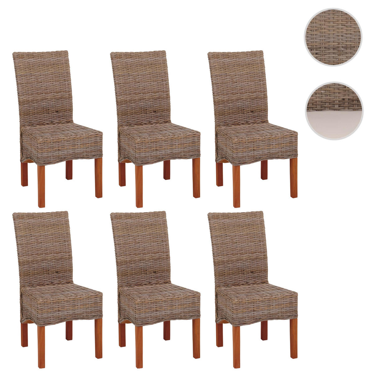 ESSZIMMERSTUHL Braun 6er-Set - Braun, Holz (46/97/50cm) - MCW