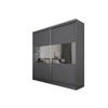 SCHWEBETÜRENSCHRANK ROSALIA 200/216/61 cm 2-türig mit Spiegel Grau - Grau, Holzwerkstoff (200/216/61cm) - MASSENO