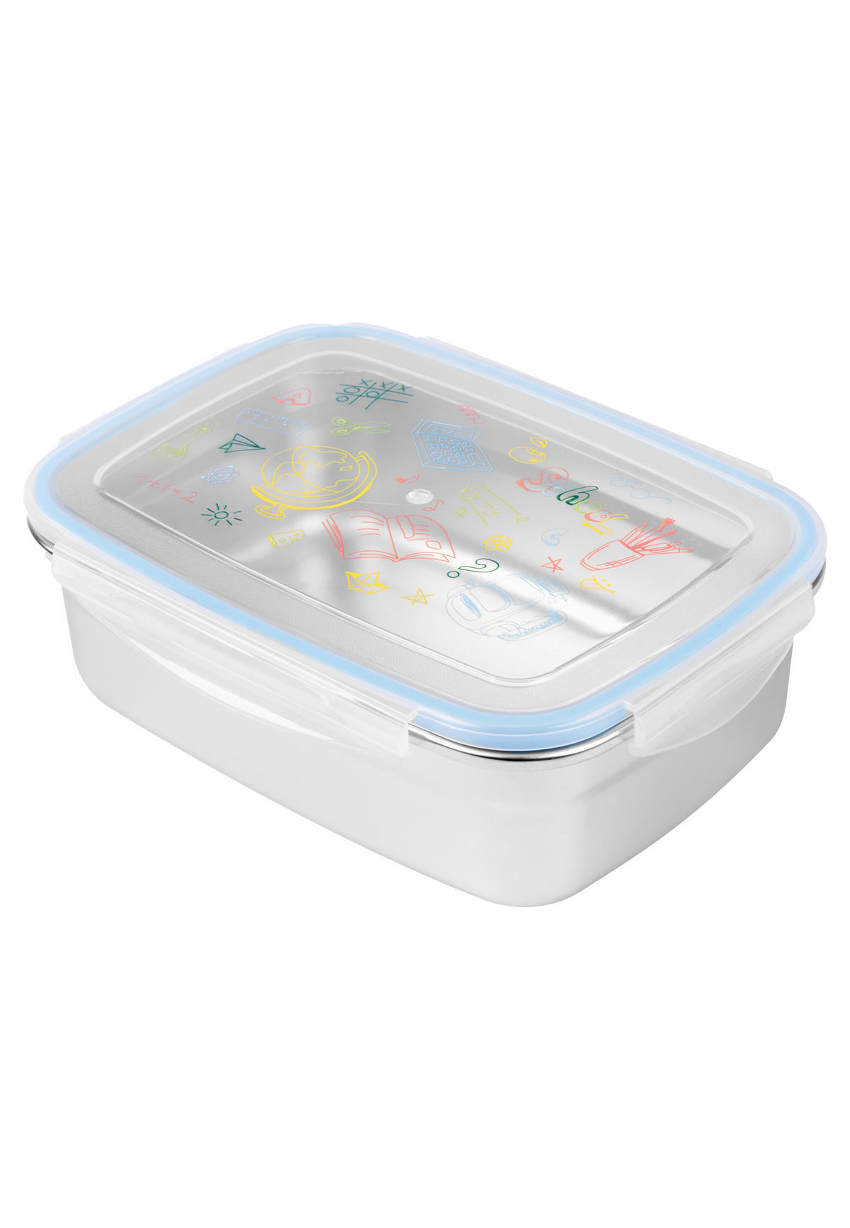 BROTDOSE Back to school Silber 20 x 14,5 x 6,5 cm - Grau, Metall (20/6.5/14.5cm) - United Labels