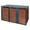 MÜLLTONNENBOX 3er Anthrazit-Rostoptik - Rotbraun, Metall (80/116.3/200cm) - ML-DESIGN