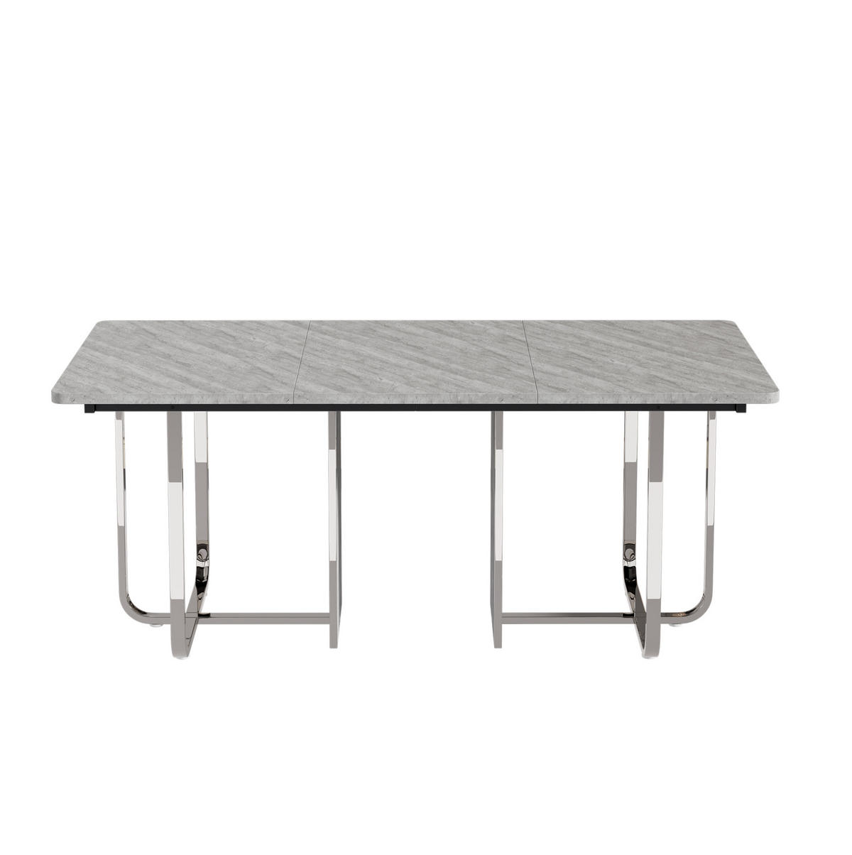 ESSTISCH aus MDF und Metall 180x80x75 cm Grau mit stabilen Metallbeinen und pflegeleichter Tischplatte - Grau, Holzwerkstoff (180/80/75cm) - Modfu