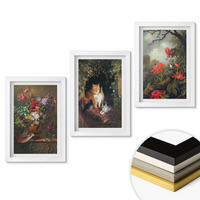 WANDBILDER 3er-Set - 20x30 cm Weißer Rahmen - Vintage-Blumen, Katzen, Natur - Weiß, Kunststoff (20/30cm) - ArtPrintCave