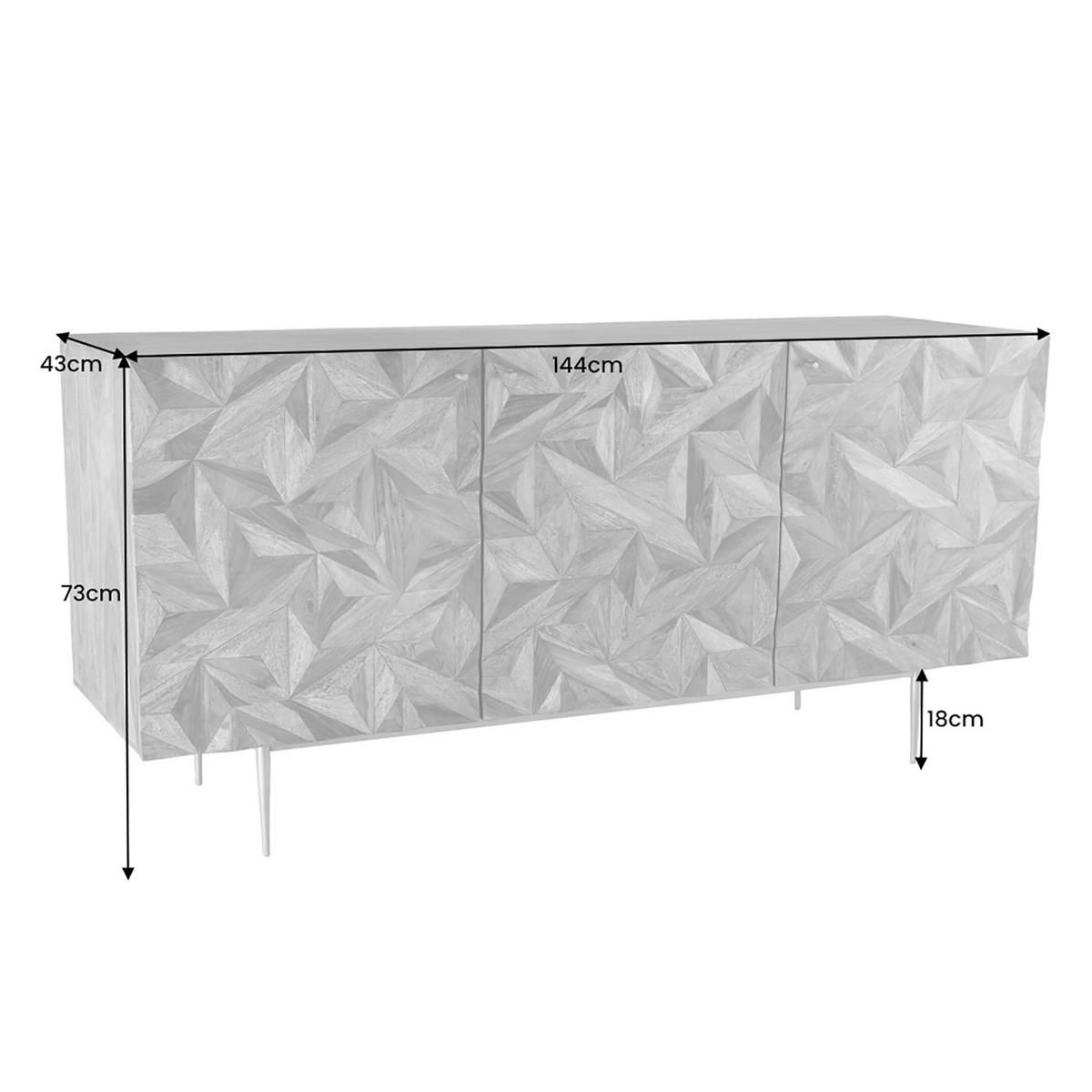 SIDEBOARD ALPINE Massivholz Natur 145 cm - Goldfarben/Naturfarben, Holz/Metall (145/73/43cm) - riess-ambiente