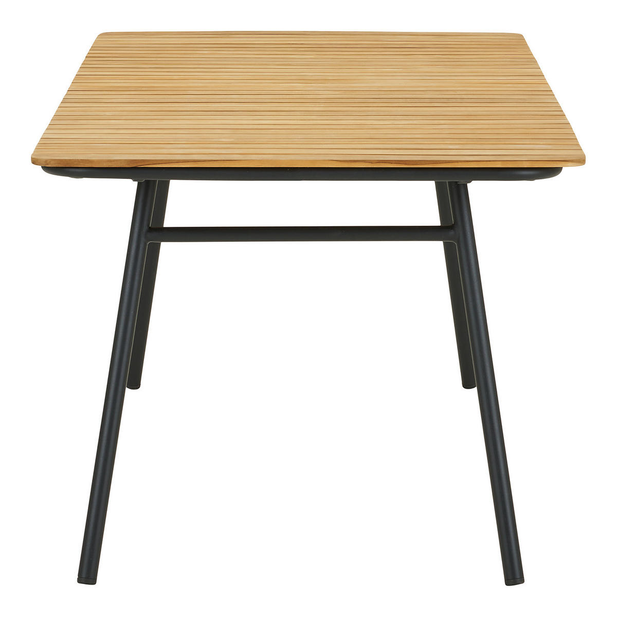 GARTENTISCH - Rechteckig - Schwarz - Braun - Stahl - 90 x 74 x 220 cm - Schwarz/Braun, Holz/Metall (220/90/74cm) - home24