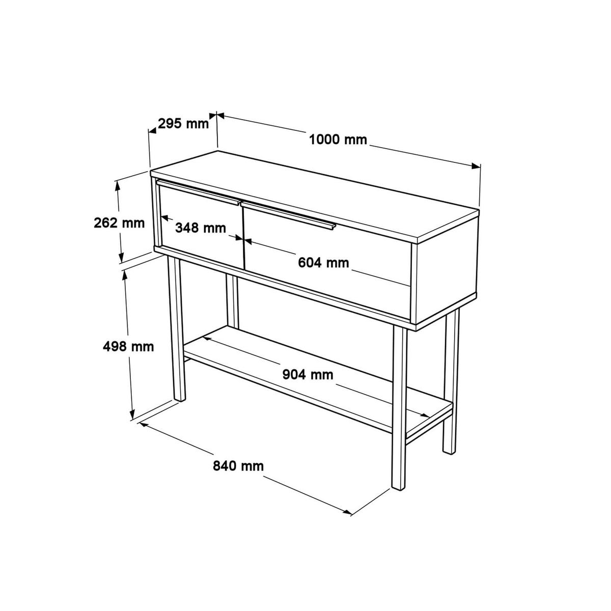 KONSOLENTISCH Hellbraun 29,5/100/76 cm - Braun, Holzwerkstoff (29.5/100/76cm) - Mobili Rebecca