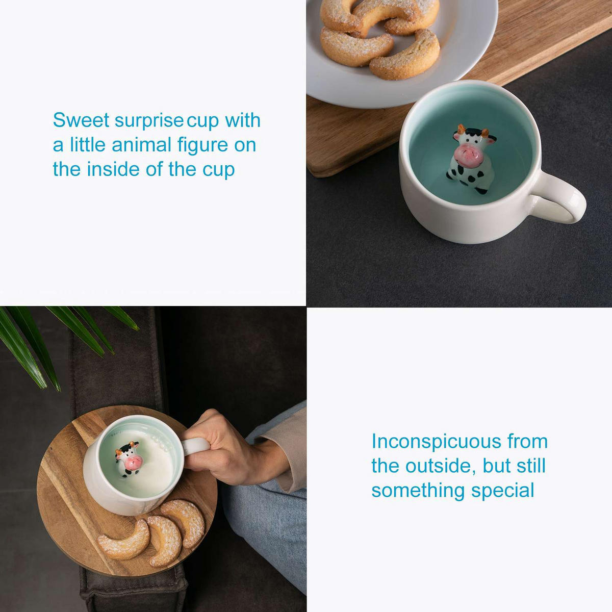 KAFFEETASSE 300ml 3D Cartoon - Weiß, Keramik (0.3L) - Intirilife