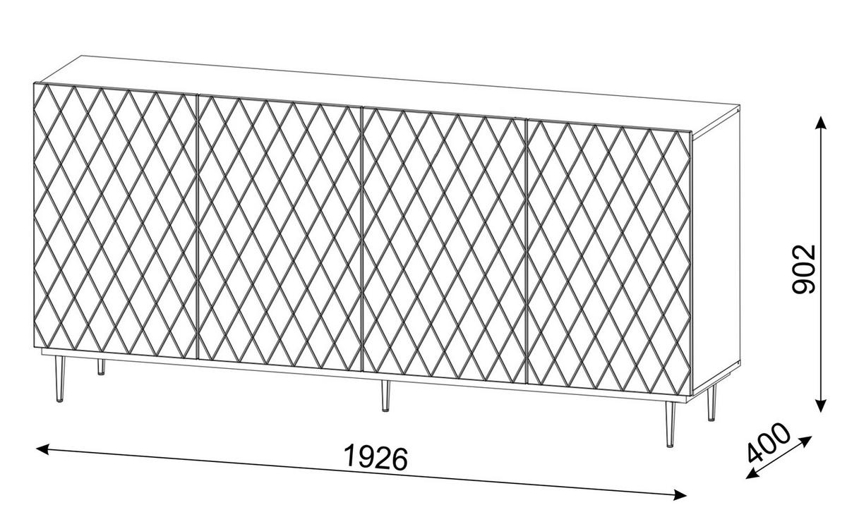 KOMMODE Weiß, Schwarz 193/90/40 - Schwarz/Weiß, Holzwerkstoff (193/90/40cm) - RAUMHIRSCH FURNITURE