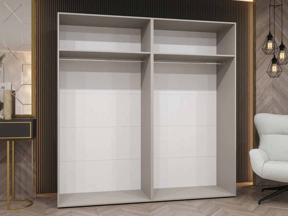 DREHTÜRENSCHRANK Mila III 200 - Schwarz, Holzwerkstoff/Kunststoff (200/202/52cm) - MIRJAN24