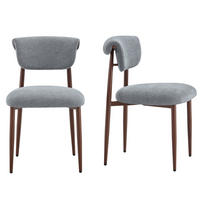 STUHL-SET DE-36452 2 Stück mit gebogener Rückenlehne Grau - Grau, Metall (58.5/83/48cm) - ComfortXL
