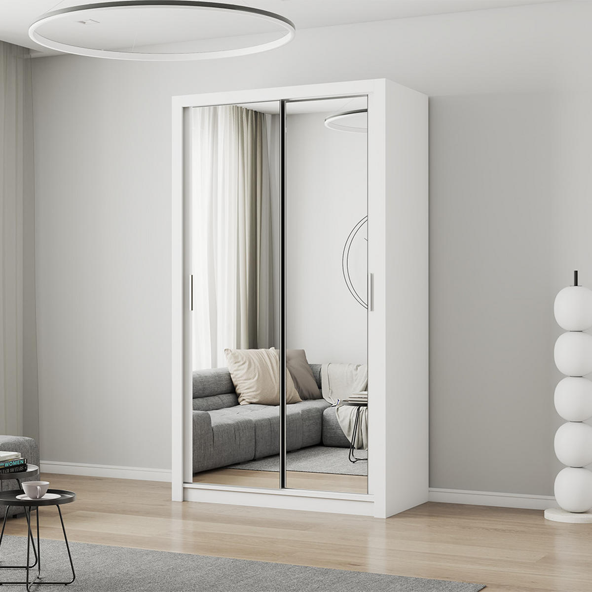 SKŘÍŇ s otočnými dveřmi Milan 120 cm 120/215/64 cm, 2dveřová, bílý - bílá, kompozitní dřevo (120/215/64cm) - imoebel24