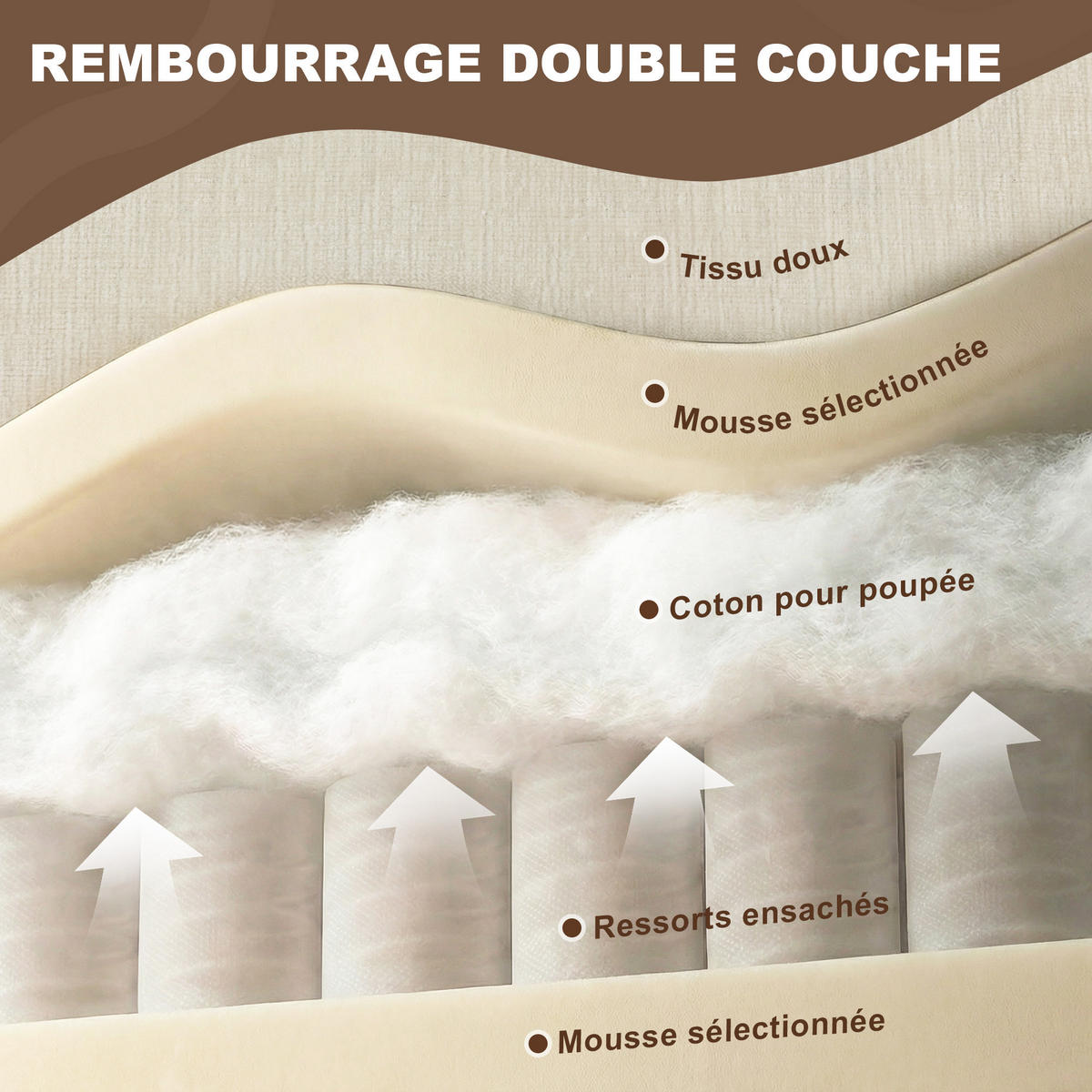 SESSEL DE-13505 mit Fußhocker, breite Sitzfläche, Chenille Creme - Creme, Textil (85/86/128cm) - ComfortXL