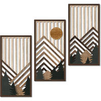 WANDDEKO Braun 41,9x21,8cm Bergmotiv Holz - Akaziefarben, Holzwerkstoff (40/1cm) - Weltevree
