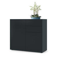 KOMMODE Ben Front in Schwarz matt - Schwarz, Holzwerkstoff (79/74/36cm) - Vladon