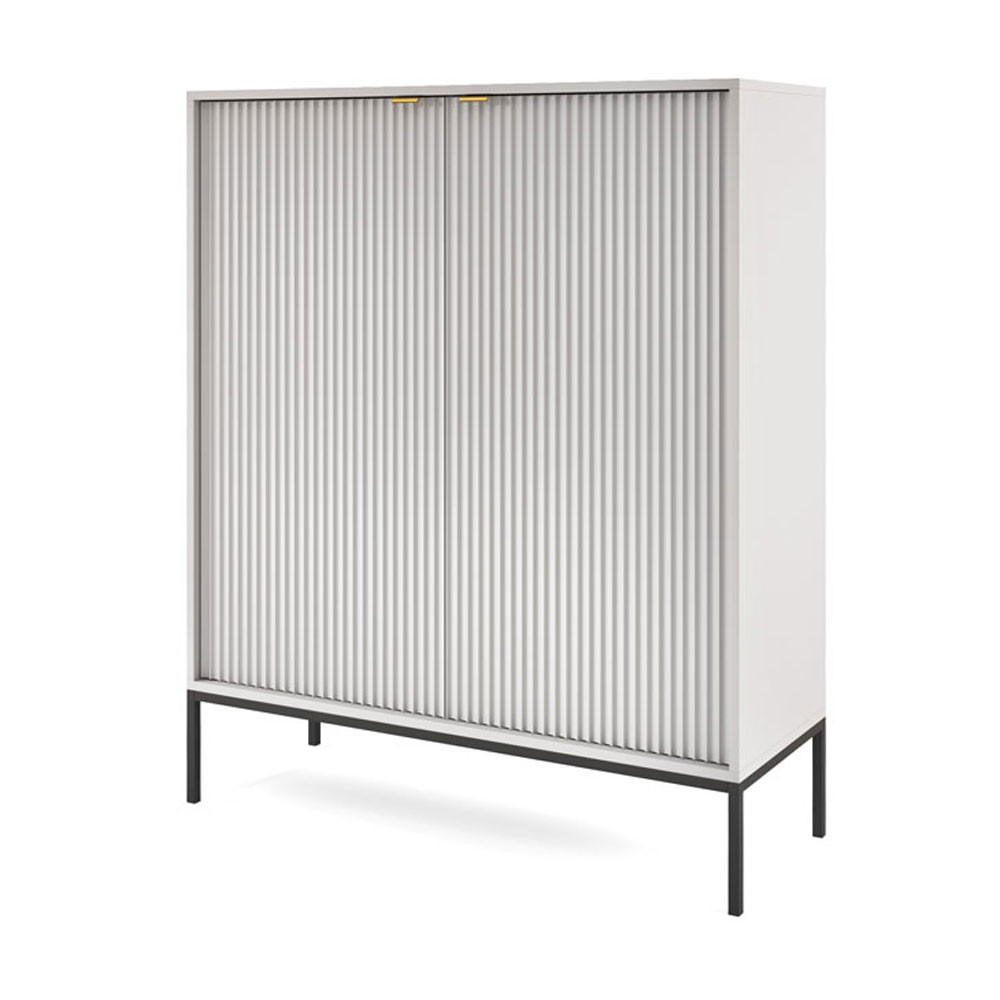 Feldmann-Wohnen Highboard Grau 104x125x39 cm