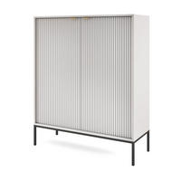 HIGHBOARD Nova grau / 104 / 39 / 125cm - Schwarz/Grau, Holzwerkstoff/Metall (104/125/39cm) - Feldmann-Wohnen