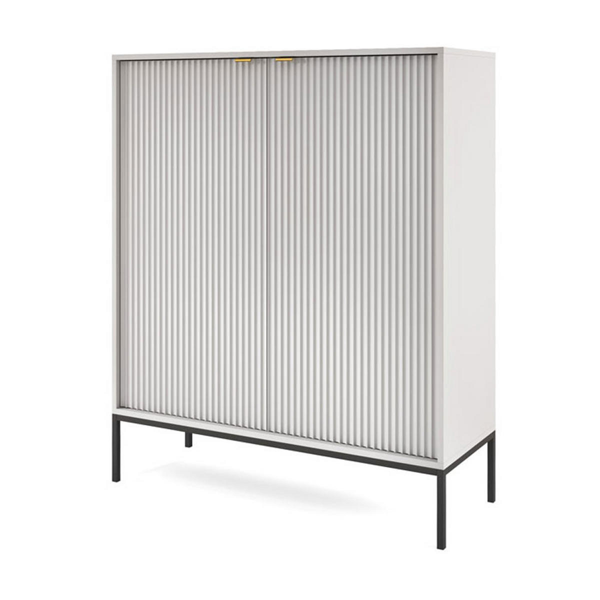 HIGHBOARD Nova grau / 104 / 39 / 125cm - Schwarz/Grau, Holzwerkstoff/Metall (104/125/39cm) - Feldmann-Wohnen