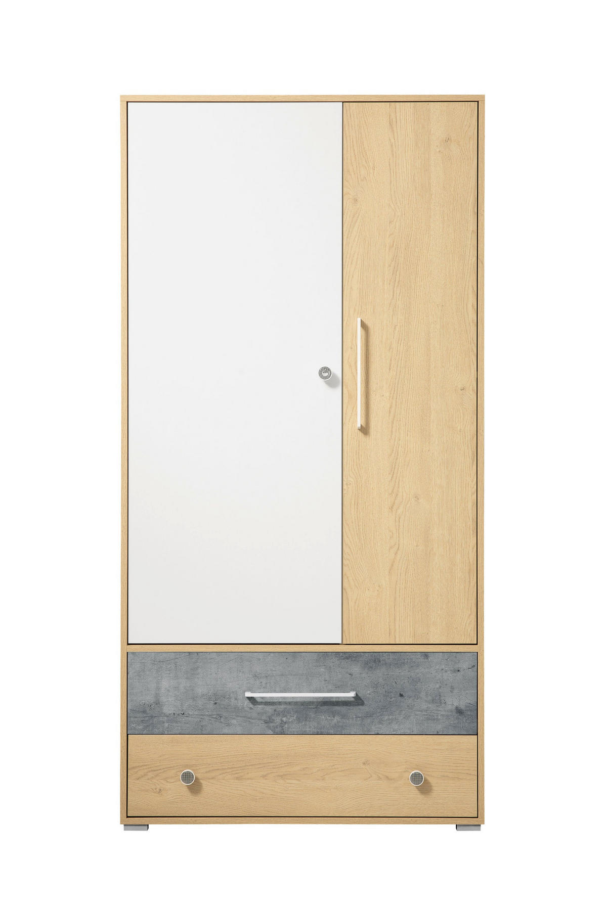 SCHLAFZIMMER Set 6-tlg. – STEP System – Weiß / Sonoma Eiche - Eichefarben, Holzwerkstoff (90/182/50cm) - hi-markt