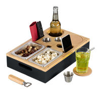 COUCHBAR - Schwarz, Holz/Naturmaterialen (40/8/26cm) - Relaxdays