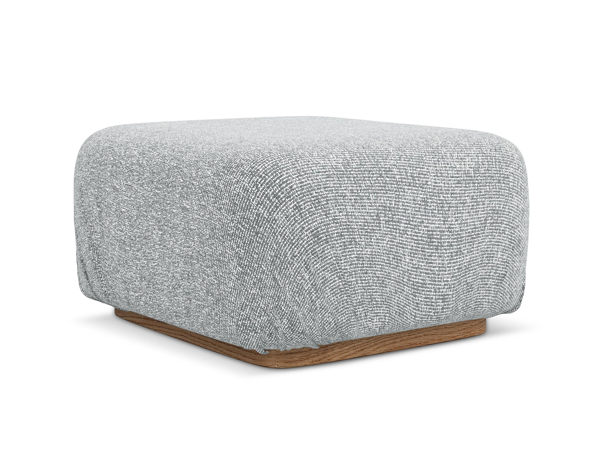 POUF Strukturstoff Stoff Grau - Silberfarben/Braun, Holz/Textil (83/95/41cm) - Makamii