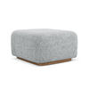 POUF Strukturstoff Stoff Grau - Silberfarben/Braun, Holz/Textil (83/95/41cm) - Makamii