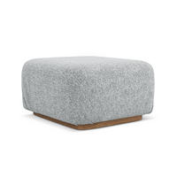 POUF Strukturstoff Stoff Grau - Silberfarben/Braun, Holz/Textil (83/95/41cm) - Makamii