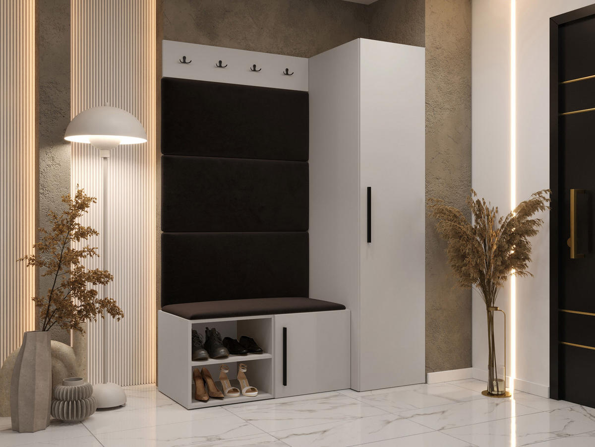 GARDEROBEN-SET Medi II - Kaschmir/Schwarz, Holzwerkstoff/Kunststoff (40/191/50cm) - MIRJAN24