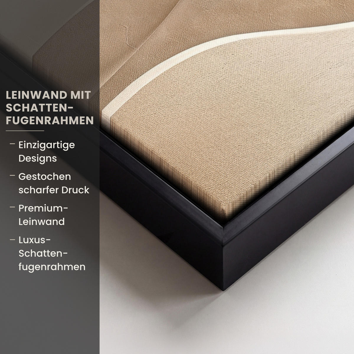 LEINWAND Bilder mit Rahmen - Beige - Natur - Abstrakt - Modern - 30x40 - Beige, Textil (30/40cm) - MuchoWow