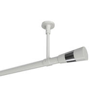 GARDINENSTANGEN-SET Sonette Tanara 400 cm (geteilt in 2 x 200 cm), 1-läufig, 20 mm Ø Weiß - Chromfarben/Schwarz, Metall (400cm) - INTERDECO