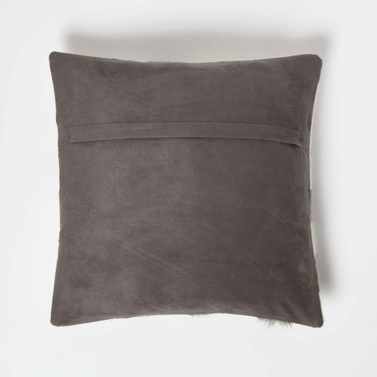 PATCHWORK-KISSEN Fell & Leder 45/45 cm kariert - Multicolor, Leder/Textil (45/45cm) - Homescapes