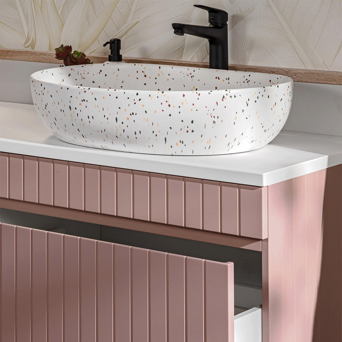 WASCHTISCH 100.4cm Zelie Rose - Pink, Holzwerkstoff (100.4/48/46cm) - Petits-meubles