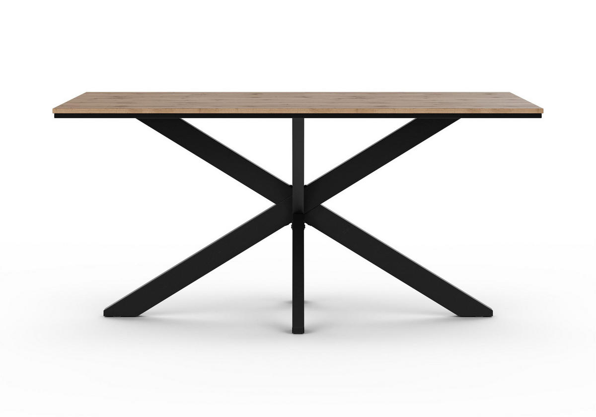 ESSTISCH 160 cm in Wotan - Eiche Wotan, Metall (90/160/77cm) - Home Collective
