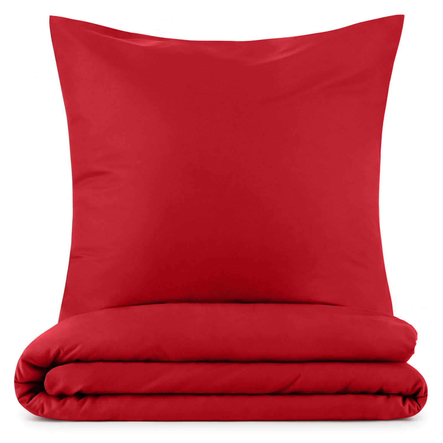 BETTWÄSCHE 3-teilig, 240/220 cm & 40/80 cm, Rot - Rot, Textil (240/220cm) - Blumtal