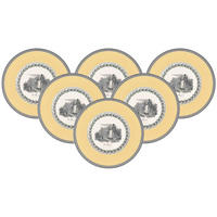 BROTTELLER Audun Chasse weiß-grau-gelb ø 16 cm 6er Set - Gelb/Weiß, Keramik (16cm) - Villeroy & Boch