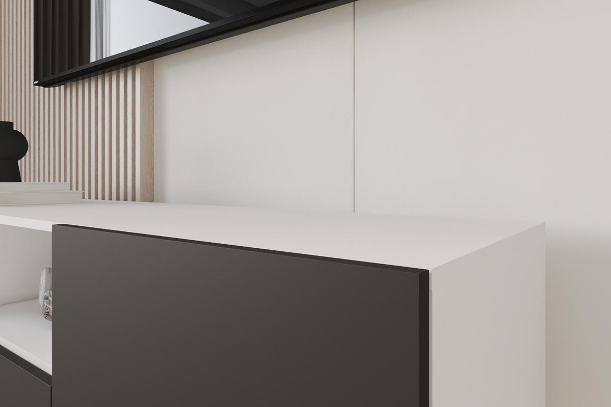 LOWBOARD ELIO-S 140x50x41 cm - Weiß / Schwarz - Schwarz/Weiß, Holzwerkstoff (140/50/41cm) - ALTDECOR