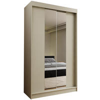 SCHWEBETÜRENSCHRANK LUCENZA 120/216/61 cm 2-türig mit Spiegel Kaschmir - Kaschmir, Holzwerkstoff (120/216/61cm) - MASSENO