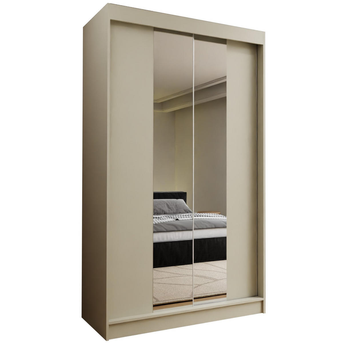SCHWEBETÜRENSCHRANK LUCENZA 120/216/61 cm 2-türig mit Spiegel Kaschmir - Kaschmir, Holzwerkstoff (120/216/61cm) - MASSENO