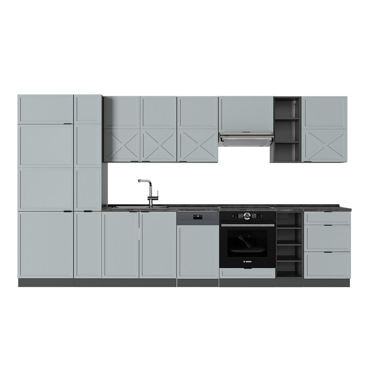 KUCHYŇSKÝ KOUT Fame-Line Světle modrošedá/antracitová - antracitová/světle modrá, kompozitní dřevo (355/81.6/60cm) - Vicco