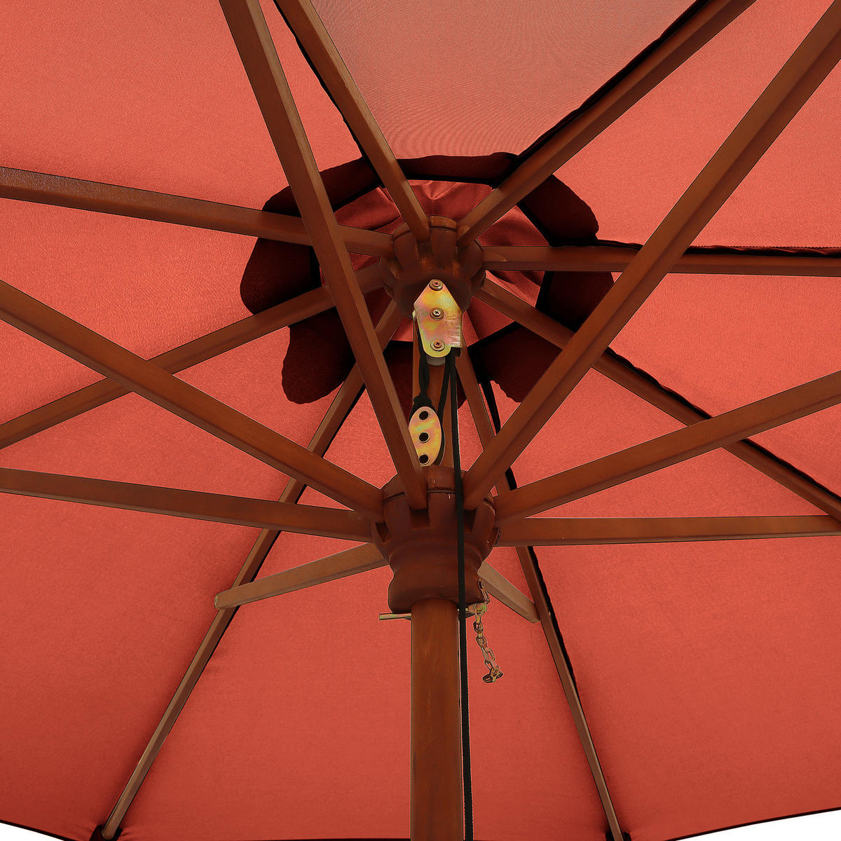 SONNENSCHIRM - Grau - Terracotta, Holz/Textil (300/300cm) - home24