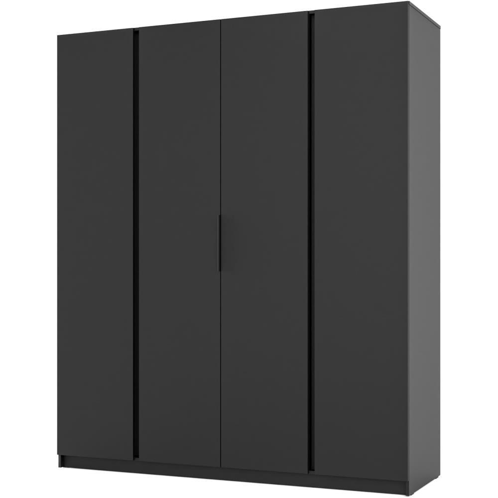 DREHTÜRENSCHRANK Kaya 200/62/239 4-Türig - Schwarz, Holzwerkstoff (200/239/62cm) - Beautysofa
